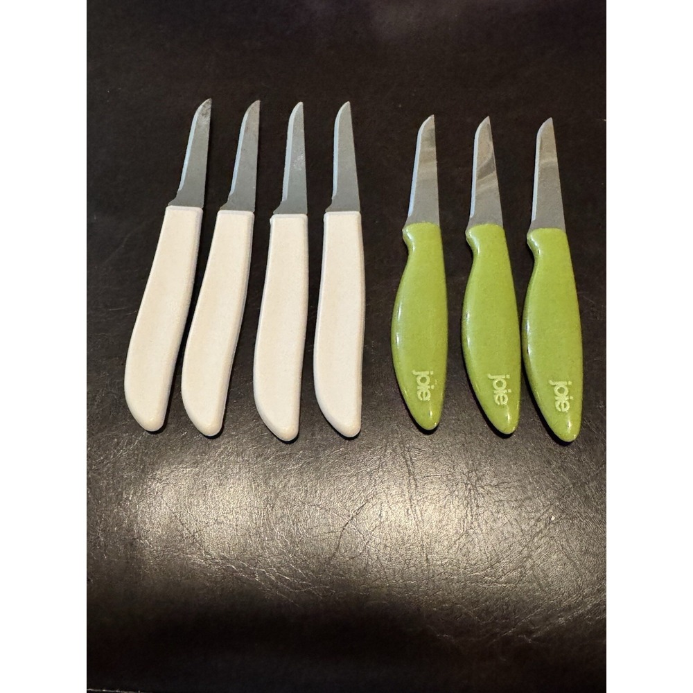 Pampered Chef Quikut Paring Knife White Handle And Joie Mixed Lot 7 Pieces